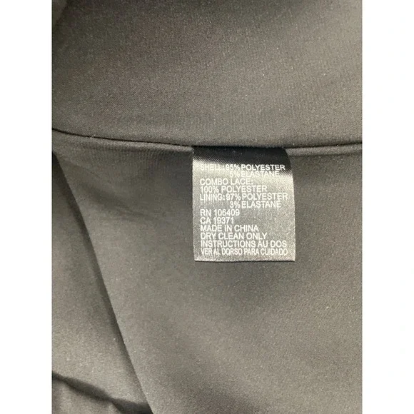 Tahari Arthur S. Levine Black Dress Lace Bell Sleeve Cocktail Party size 4 - Picture 5 of 9